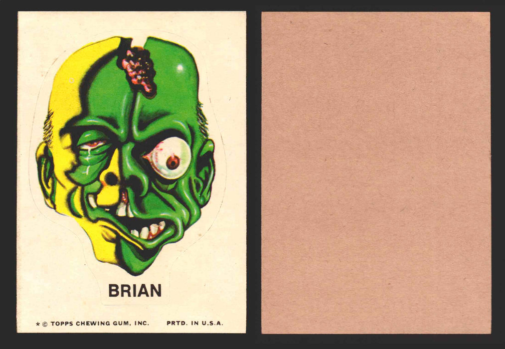 1973-74 Ugly Stickers Tan Back Trading Card You Pick Singles #1-55 Topps Brian  - TvMovieCards.com