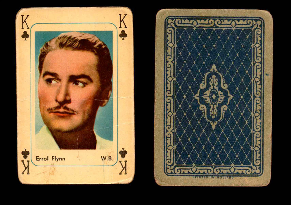 1959 Maple Leaf Hollywood Movie Stars Playing Cards You Pick Singles K - Clover - Errol Flynn  - TvMovieCards.com