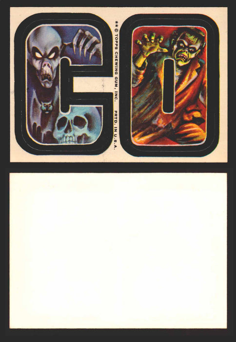 1973-74 Monster Initials Vintage Sticker Trading Cards You Pick Singles #1-#132 C O  - TvMovieCards.com