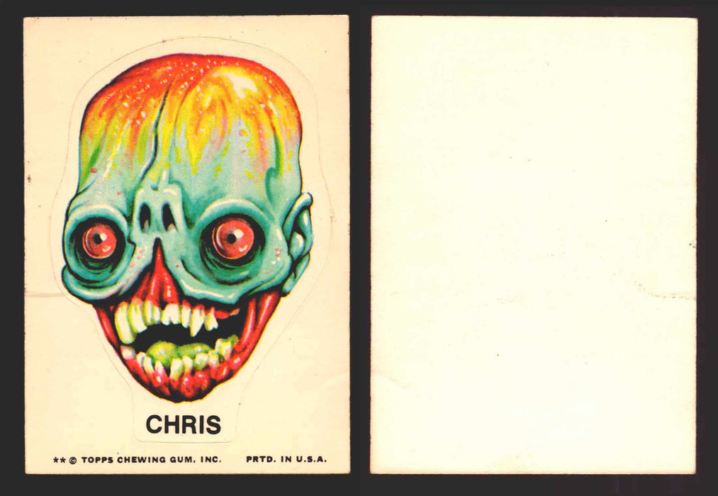 1976 Ugly Stickers White Back Trading Card You Pick Singles #1-55 Topps Chris  - TvMovieCards.com