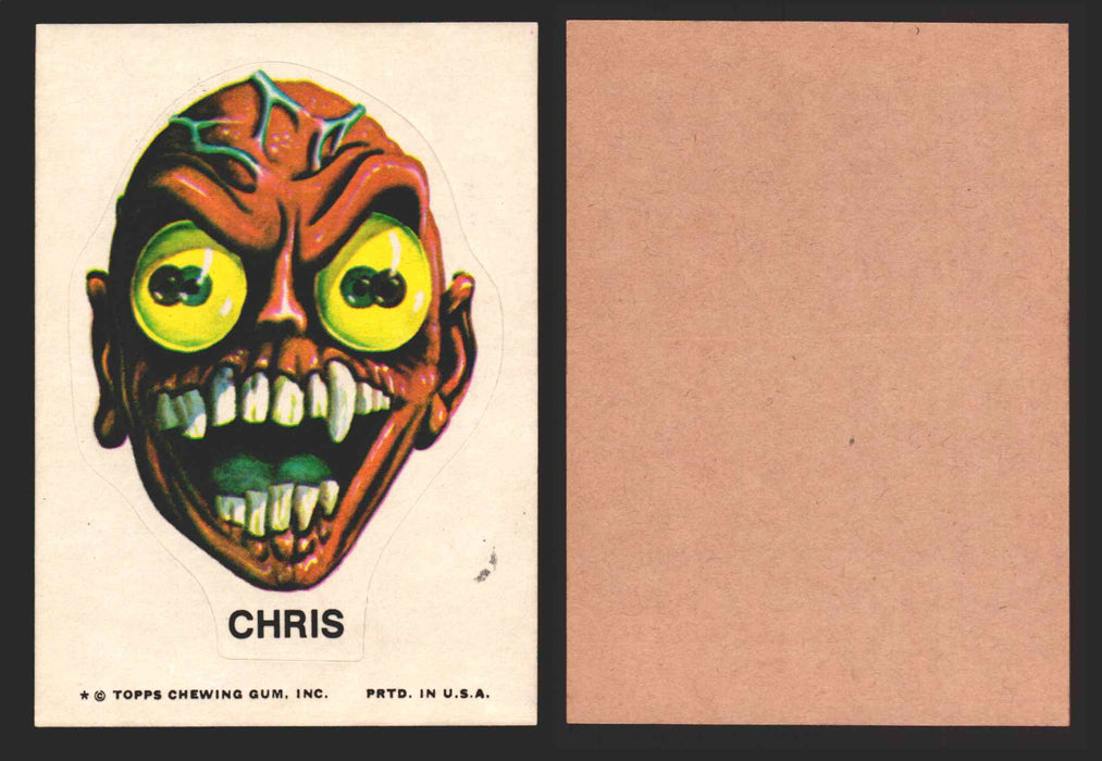 1973-74 Ugly Stickers Tan Back Trading Card You Pick Singles #1-55 Topps Chris (Double Eye)  - TvMovieCards.com
