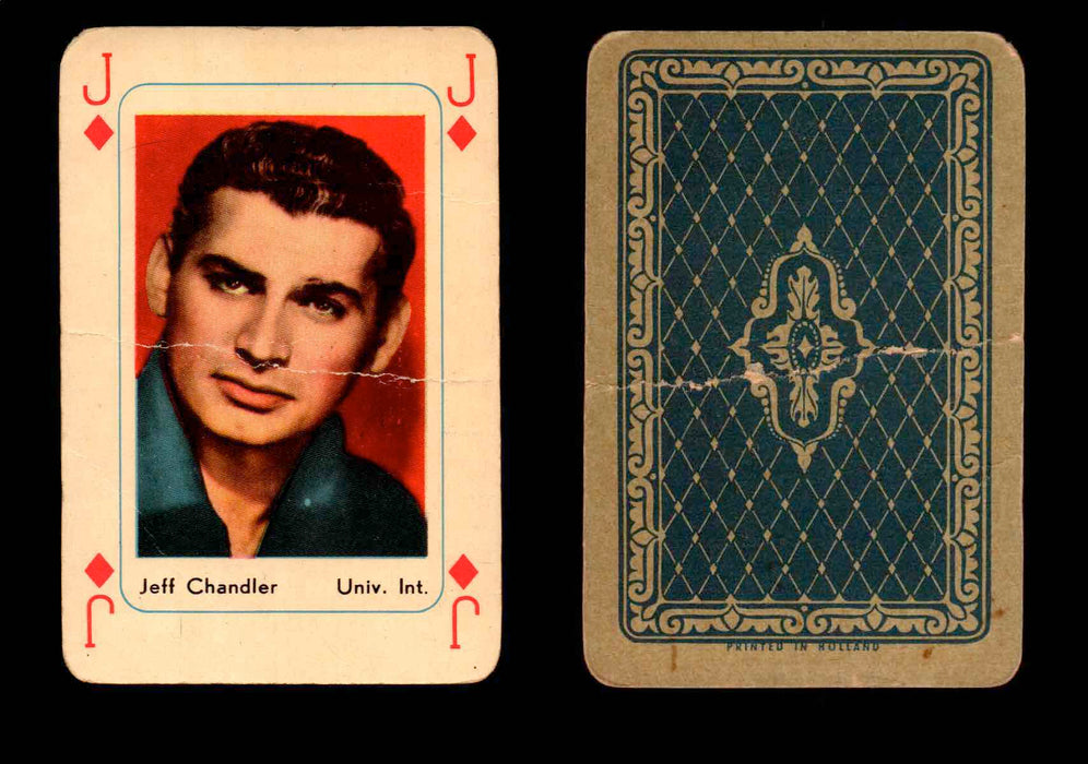 1959 Maple Leaf Hollywood Movie Stars Playing Cards You Pick Singles J - Diamond - Jeff Chandler  - TvMovieCards.com