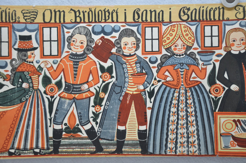 Antique 1700s-1800s Danish Festival / Party lithograph Art Print Poster 12 x 36   - TvMovieCards.com