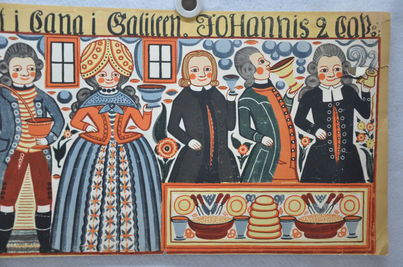 Antique 1700s-1800s Danish Festival / Party lithograph Art Print Poster 12 x 36   - TvMovieCards.com