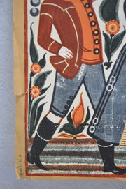 Antique 1700s-1800s Danish Festival / Party lithograph Art Print Poster 12 x 36   - TvMovieCards.com