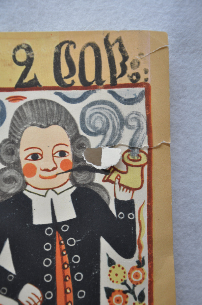 Antique 1700s-1800s Danish Festival / Party lithograph Art Print Poster 12 x 36   - TvMovieCards.com