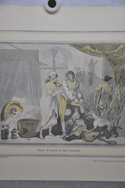 T Rowlandson "Four o'clock in the Country" Lithograph Etching Print 16" x 18.5"   - TvMovieCards.com