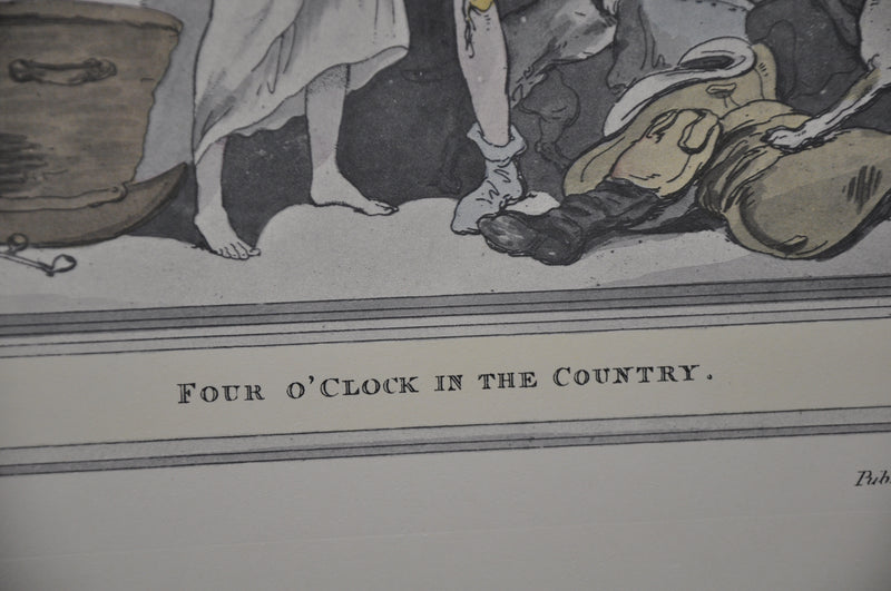 T Rowlandson "Four o'clock in the Country" Lithograph Etching Print 16" x 18.5"   - TvMovieCards.com