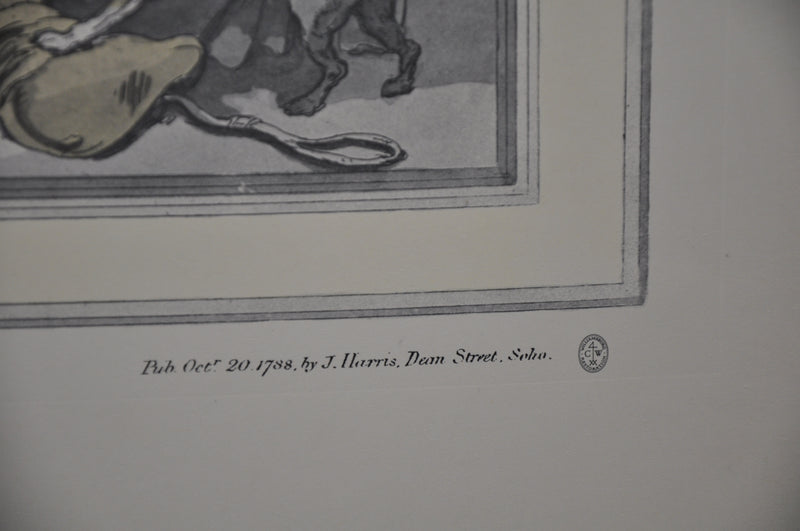 T Rowlandson "Four o'clock in the Country" Lithograph Etching Print 16" x 18.5"   - TvMovieCards.com