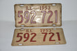 1953 Illinois License Plate Pair #592 721 Passenger Car Original Tag YOM Rat Rod   - TvMovieCards.com