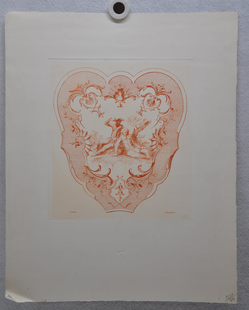 Auguste Pequegnot Etching After Antoine Watteau Plate 3 Lithograph Print 15 x 19   - TvMovieCards.com