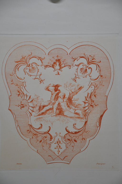 Auguste Pequegnot Etching After Antoine Watteau Plate 3 Lithograph Print 15 x 19   - TvMovieCards.com