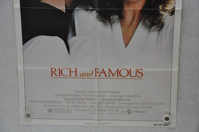 1981 Rich & Famous Original 1SH Movie Poster 27 x 41 Jacqueline Bisset, Candice   - TvMovieCards.com