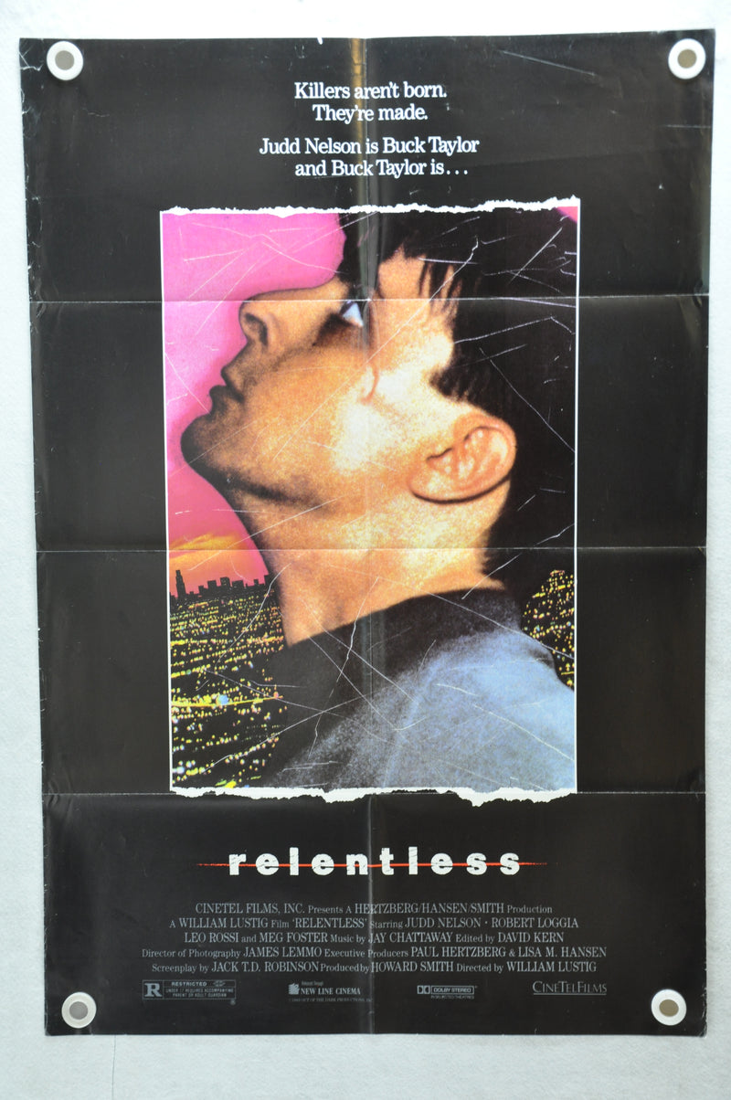 1989 Relentless Original 1SH Movie Poster 27 x 41 Judd Nelson Robert Loggia   - TvMovieCards.com