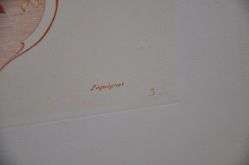 Auguste Pequegnot Etching After Antoine Watteau Plate 3 Lithograph Print 15 x 19   - TvMovieCards.com