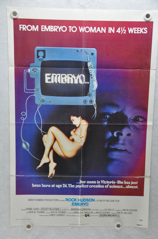1976 Embryo Original 1SH Movie Poster 27 x 41 Rock Hudson Barbara Carrera   - TvMovieCards.com