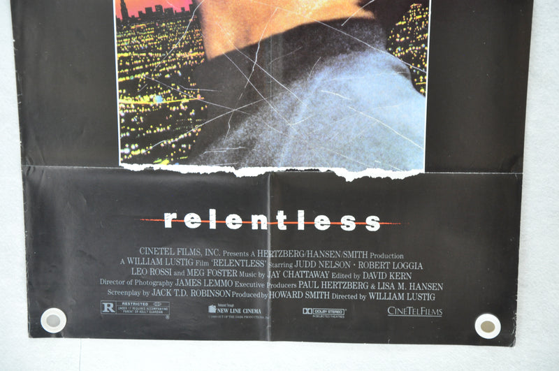 1989 Relentless Original 1SH Movie Poster 27 x 41 Judd Nelson Robert Loggia   - TvMovieCards.com