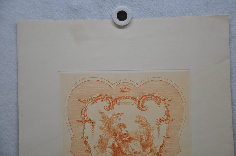 Auguste Pequegnot Etching After Antoine Watteau Plate 4 Lithograph Print 15 x 19   - TvMovieCards.com
