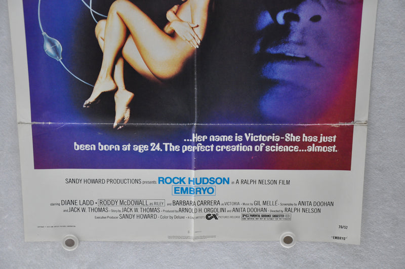 1976 Embryo Original 1SH Movie Poster 27 x 41 Rock Hudson Barbara Carrera   - TvMovieCards.com