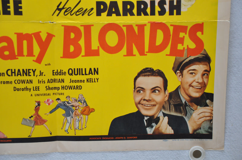 Too Many Blondes 1941 Original Half Sheet Movie Poster Rudy Vallee Helen Parrish   - TvMovieCards.com