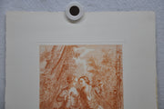 Auguste Pequegnot Etching After Antoine Watteau Plate 131 Lithograph Print   - TvMovieCards.com