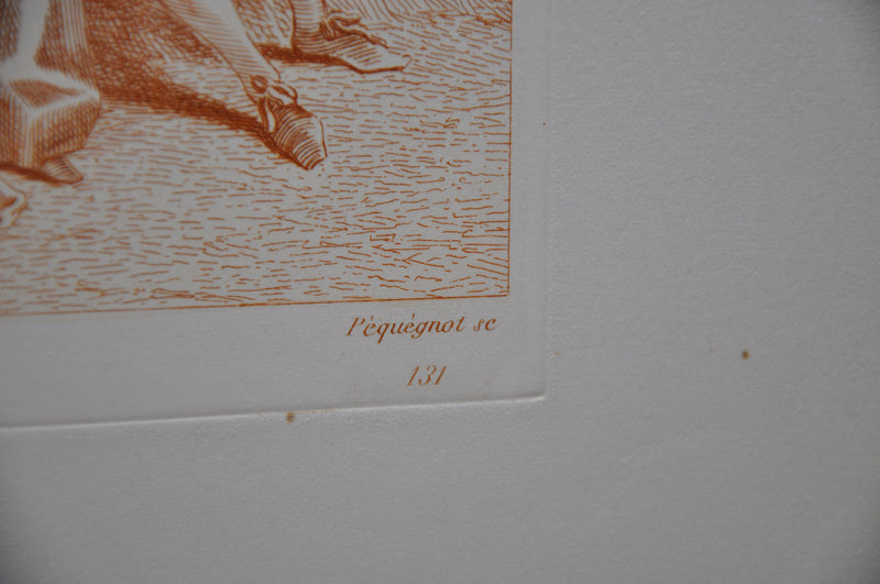 Auguste Pequegnot Etching After Antoine Watteau Plate 131 Lithograph Print   - TvMovieCards.com