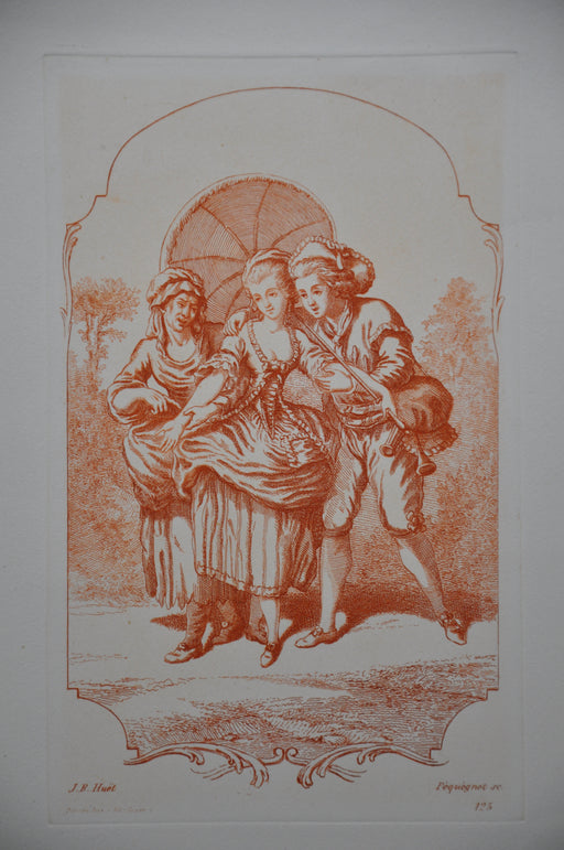 Auguste Pequegnot Etching After J.B Huet Plate 125 Lithograph Print 11 x 15   - TvMovieCards.com