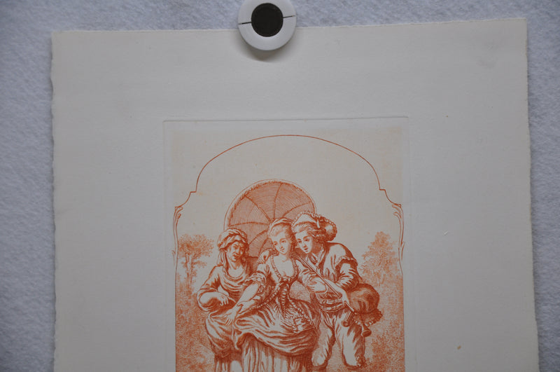 Auguste Pequegnot Etching After J.B Huet Plate 125 Lithograph Print 11 x 15   - TvMovieCards.com