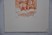 Auguste Pequegnot Etching After J.B Huet Plate 125 Lithograph Print 11 x 15   - TvMovieCards.com