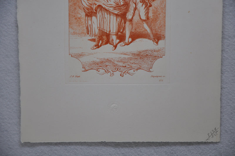 Auguste Pequegnot Etching After J.B Huet Plate 125 Lithograph Print 11 x 15   - TvMovieCards.com