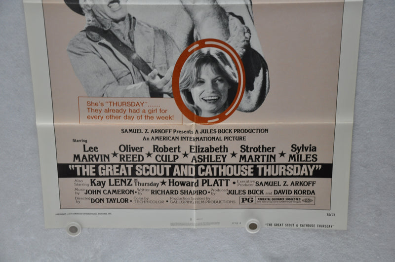 1976 The Great Scout & Cathouse Thursday Original 1SH Movie Poster 27 x 41   - TvMovieCards.com