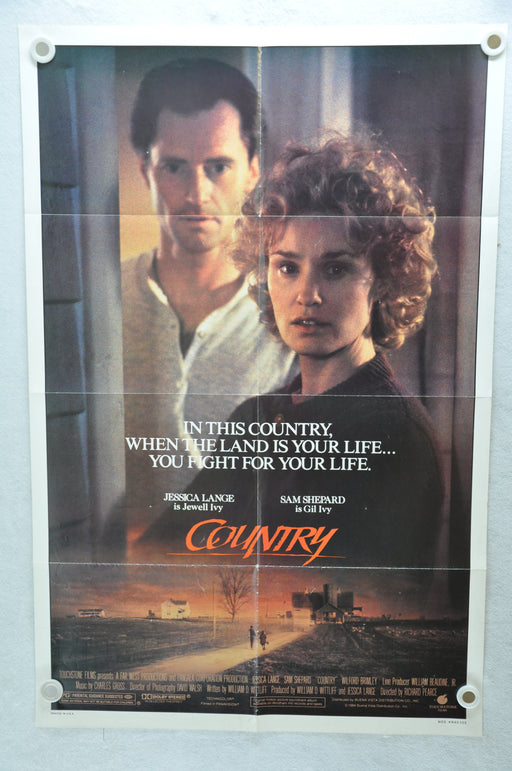 1984 Country Original 1SH Movie Poster 27 x 41 Jessica Lange, Sam Shepard   - TvMovieCards.com