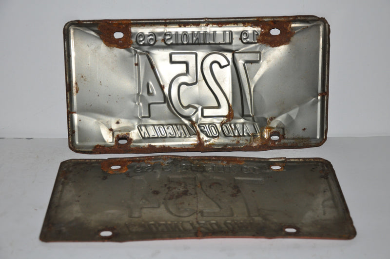 1969 Illinois License Plate Pair 4 Digit #7254 Passenger Car Tag YOM Rat Rod   - TvMovieCards.com