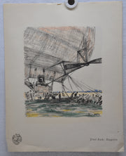 Paul Bach "Zeppelin" Lithograph Art Print 13 x 16   - TvMovieCards.com