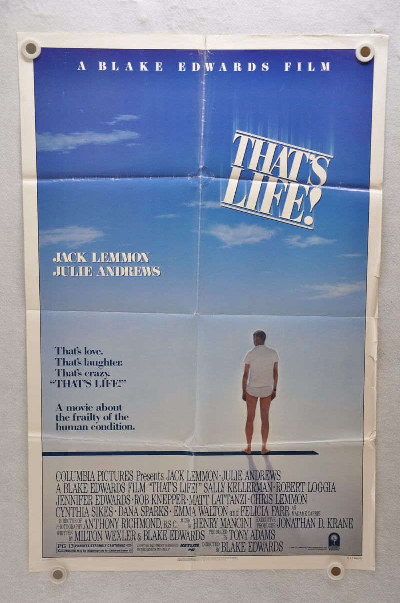 1986 That's Life Original 1SH Movie Poster 27 x 41 Jack Lemmon Julie Andrews   - TvMovieCards.com
