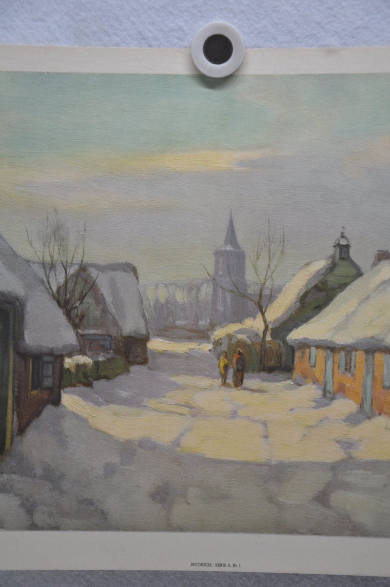 Noordijk Serie 6 Nr 1 Dutch Winter City Art Print Poster 13 x 17   - TvMovieCards.com