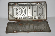 1968 Illinois License Plate Pair #CH 1031 Passenger Car Original Tag YOM Rat Rod   - TvMovieCards.com