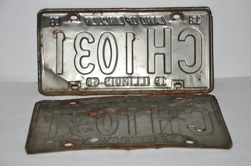 1968 Illinois License Plate Pair #CH 1031 Passenger Car Original Tag YOM Rat Rod   - TvMovieCards.com