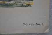 Paul Bach "Zeppelin" Lithograph Art Print 13 x 16   - TvMovieCards.com