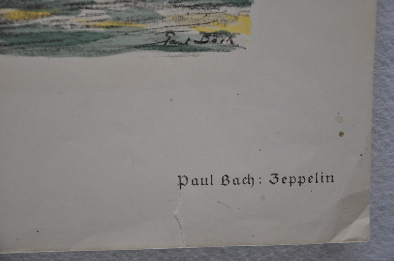 Paul Bach "Zeppelin" Lithograph Art Print 13 x 16   - TvMovieCards.com
