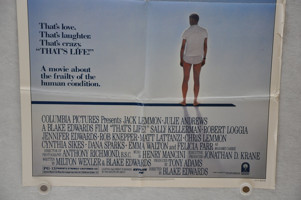 1986 That's Life Original 1SH Movie Poster 27 x 41 Jack Lemmon Julie Andrews   - TvMovieCards.com
