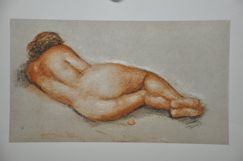 Aristide Maillol "Nu De Dos - Resting Nude" Lithograph Art Print 14 x 20   - TvMovieCards.com
