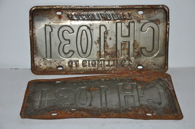 1970 Illinois License Plate Pair #CH 1031 Passenger Car Original Tag YOM Rat Rod   - TvMovieCards.com