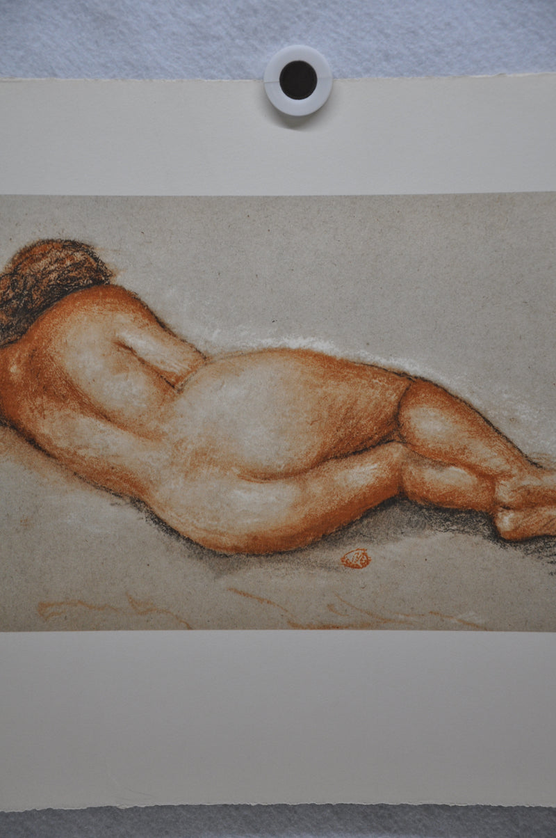 Aristide Maillol "Nu De Dos - Resting Nude" Lithograph Art Print 14 x 20   - TvMovieCards.com