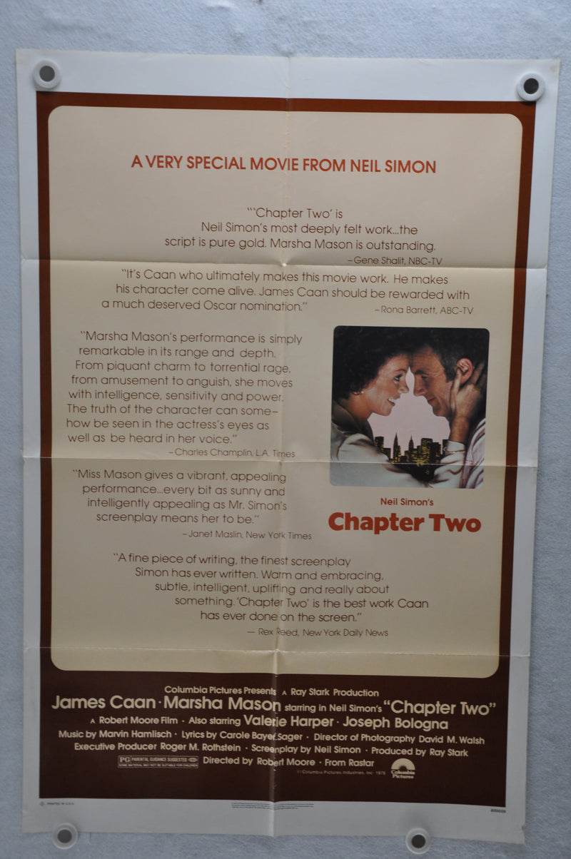 1979 Neil Simon's Chapter Two Original 1SH Movie Poster 27 x 41 James Caan, Mars   - TvMovieCards.com