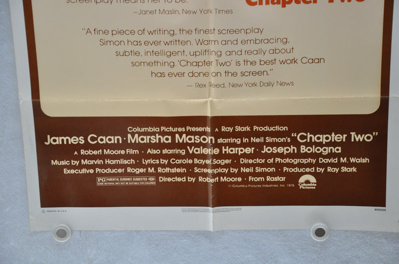 1979 Neil Simon's Chapter Two Original 1SH Movie Poster 27 x 41 James Caan, Mars   - TvMovieCards.com