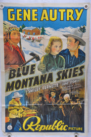 Blue Mountain Skies Original 1SH Movie Poster Gene Autry Smiley Burnette   - TvMovieCards.com
