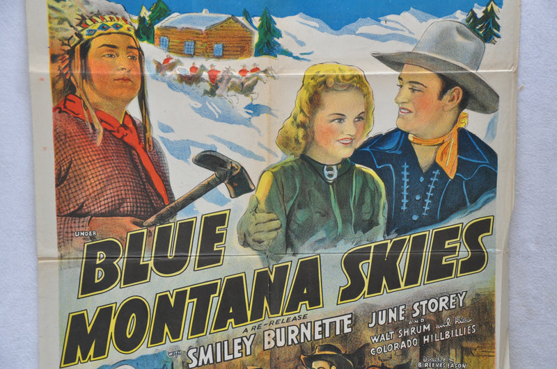 Blue Mountain Skies Original 1SH Movie Poster Gene Autry Smiley Burnette   - TvMovieCards.com
