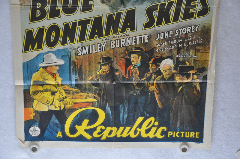 Blue Mountain Skies Original 1SH Movie Poster Gene Autry Smiley Burnette   - TvMovieCards.com