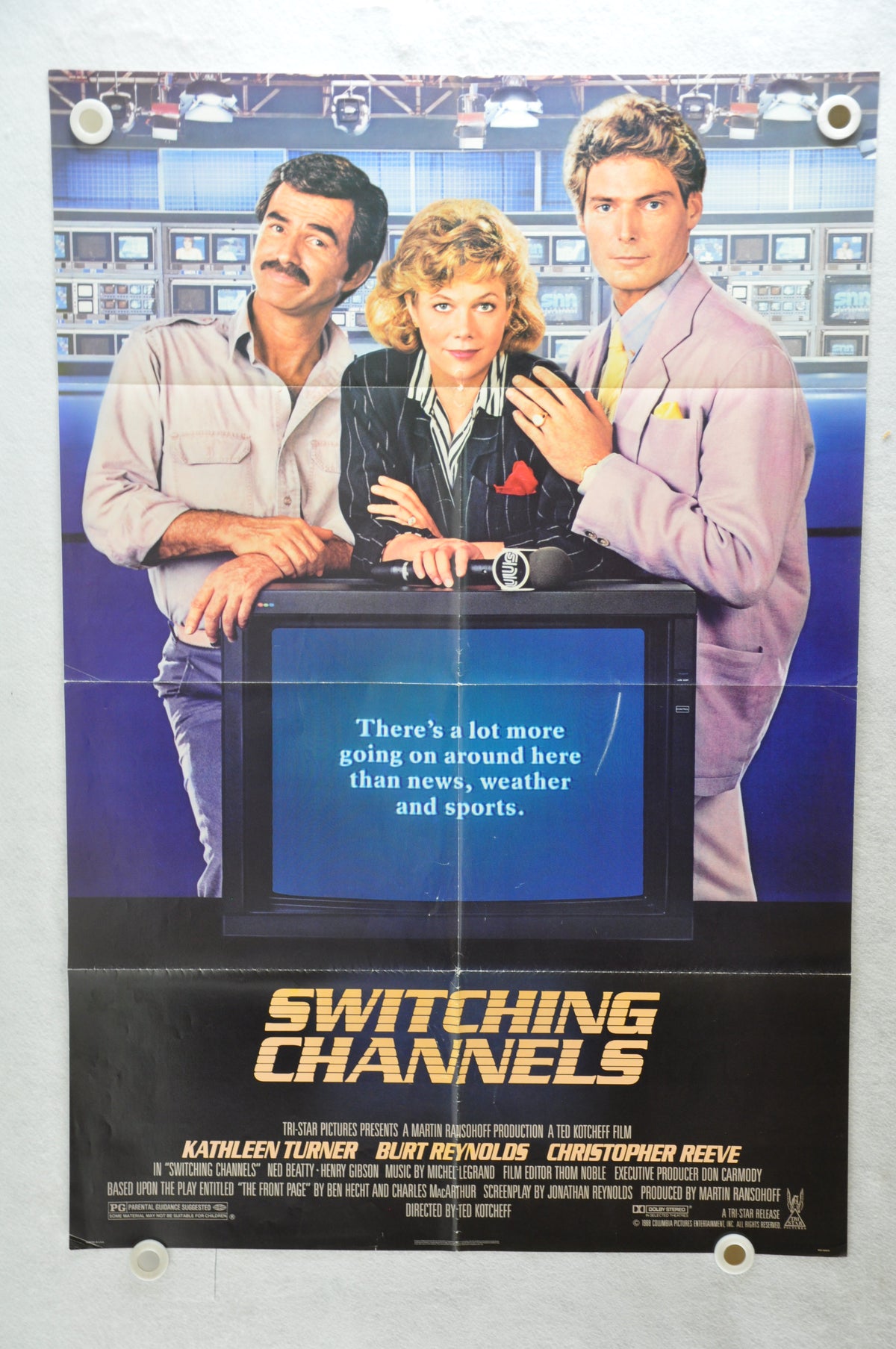 1988 Switching Channels Original 1SH Movie Poster 27 x 41 Kathleen Tur ...